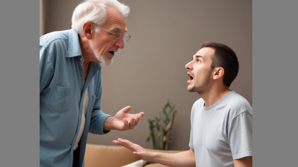 argument between old man and his adult son